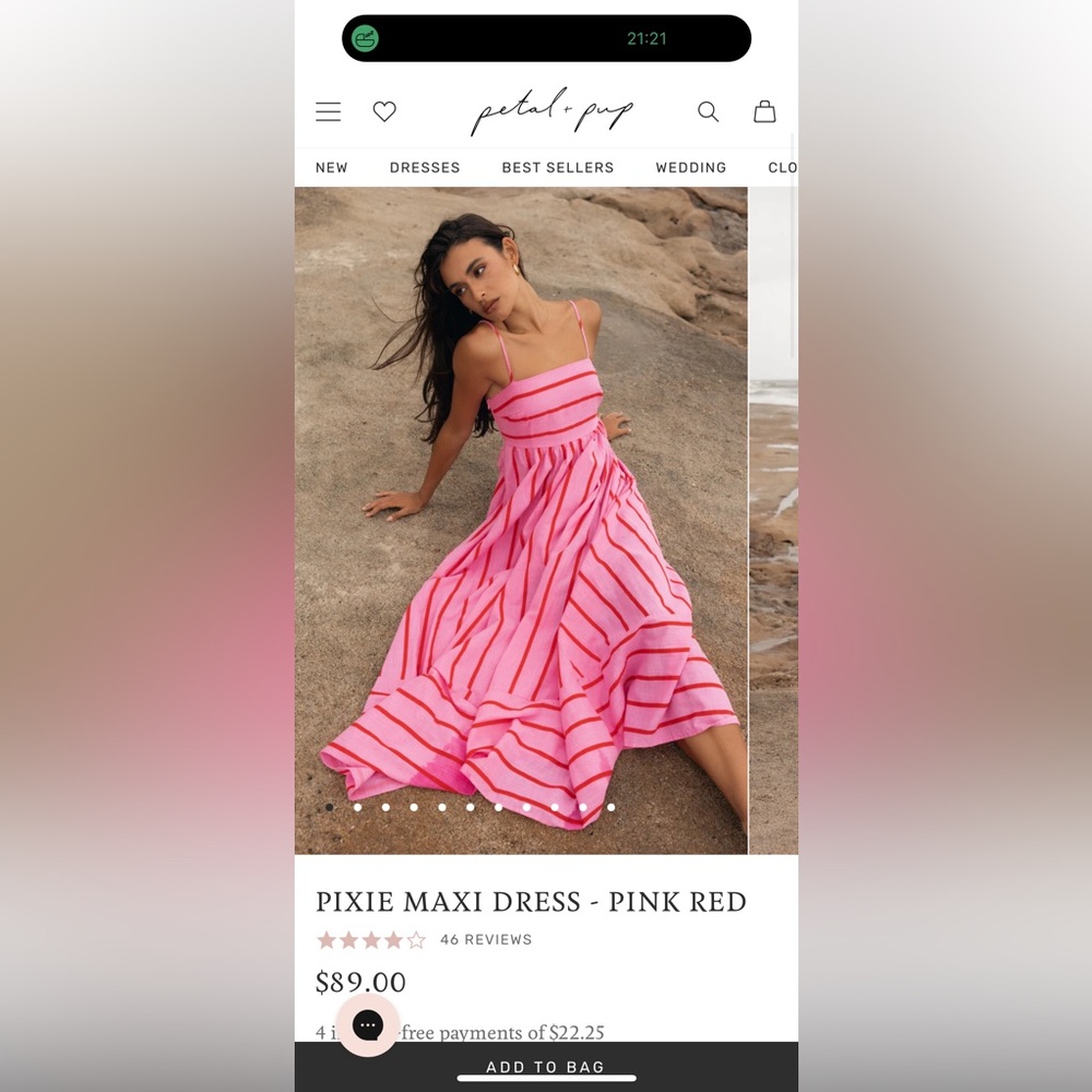 Petal & Pup Pink and Red Striped Pixie Maxi Dress